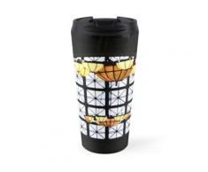 Schönes Bleiglasfenster mit Tiffany-Art-Lampen Thermosbecher