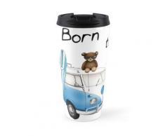 Geboren zu surfen, Teddy, Kühlschrank, Surfbrett Thermosbecher