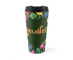Gaudete - Rejoice - Latein Weihnachtslied Weihnachtsbeleuchtung Design Thermosbecher