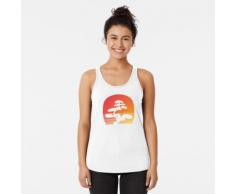 Bonsai-Baum-Sonnenuntergang Racerback Tank Top
