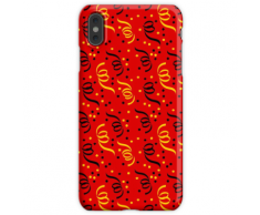 Nationalfarbene Party-Luftschlangen in Rot und Gold mit mehrfarbigen schwa iPhone XS Max Handyhülle
