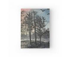 Sonnenuntergang über dem See mit Bäumen (Acrylbild auf Leinwand) Notizbuch