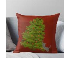 Weihnachtsbaum mit Katze Kissen