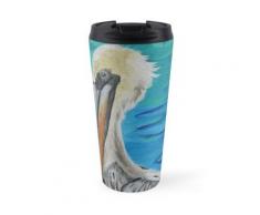 "Bill the Pelican" Acrylgemälde von Kristin Logan Thermosbecher
