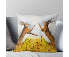 Hasen in die Mohnblumen boxen Kissen