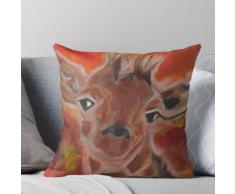Giraffe durch JaneWrenArt Jane Wren Art Original Acrylgemälde Kissen