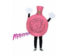 Lustiges Pupskissen-Kostüm mit Sound für Erwachsene Faschings-Verkleidung rosa-schwarz