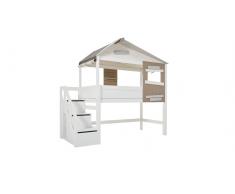 Hochbett für Kinder Treppenmodul Weiß