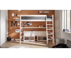 Hochbett für Kinder "Tafel" Weiß