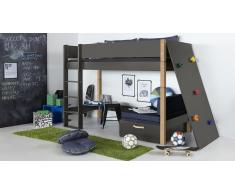 Hochbett für Kinder Kletterwand Rosa