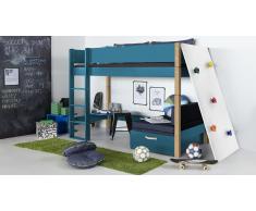 Hochbett für Kinder Kletterwand Grün