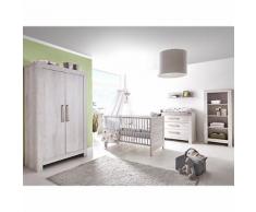 Komplett Kinderzimmer Nordic Cascina, 3-tlg. (Kinderbett, Umbauseiten, Wickelkommode und Kleiderschrank 2-trg.), Cascina Pinie weiß