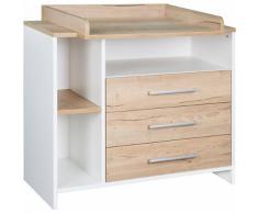 Wickelkommode Eco Plus, weiß/Halifax Eiche holzfarben