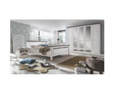 Schlafzimmer Set mit Bett 160x200 + Drehtürenschrank 5-türig + 2x Nachttische Locarno