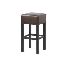 Barhocker aus Kunstleder braun Gestell wenge Carlo