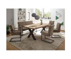Essgruppe im Industrial Stil 6-teilig braun Metall Norwich