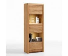 Vitrinenschrank MALANS Breite 66 cm Farbe Braun Asteiche Massivholz / Teilmassiv von Empinio24