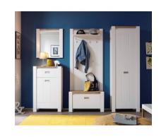 DELIFE Wandgarderobe Medine 80 cm Weiss Ablage und Kleiderhaken, Dielenmöbel