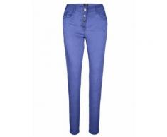 AMY VERMONT, Hose mit sichtbarer Knopfleiste, blau