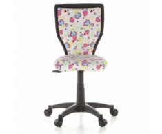 Kinderschreibtischstuhl / Kinderstuhl KIDDY LUX Flowers & Hearts Stoff rose hjh OFFICE