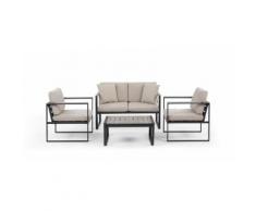 Catania 4-tlg. Lounge-Set, Grau und Beige