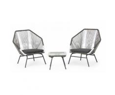 Copa 3-tlg. Lounge-Set, Grautoene
