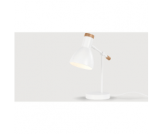 Cohen Nachttischlampe, Weiss und Eiche