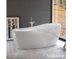 Tellkamp Sao freistehende Oval Badewanne L: 180 B: 85 H: 62,5 / 76 cm weiß glanz, Schürze weiß glanz, ohne Füllfunktion 0100-278-00-A/CR
