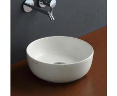 Scarabeo Glam Aufsatzwaschbecken Ø 33 H: 12,5 cm weiß matt, mit BIO System Beschichtung 180841BK