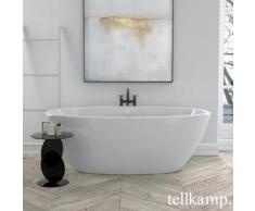 Tellkamp Space XS freistehende Oval Badewanne L: 170 B: 85 H: 60 cm weiß glanz, Schürze weiß glanz, mit Füllfunktion über Überlauf 0100-058-00-AUF/WG