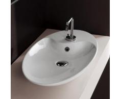 Scarabeo Shape Aufsatzwaschbecken B: 70 H: 13 T: 39 cm weiß, mit BIO System Beschichtung 8097BK