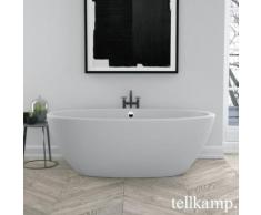 Tellkamp Space XS freistehende Oval Badewanne L: 170 B: 85 H: 60 cm weiß matt, Schürze weiß matt, ohne Füllfunktion 0100-058-00-A/CRWM