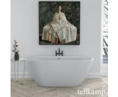 Tellkamp Cosmic XS freistehende Oval Badewanne L: 155 B: 74,5 H: 60 cm weiß matt, Schürze weiß matt, ohne Füllfunktion 0100-257-00-A/CRWM