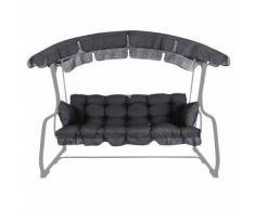 JAKO-O Polsterset Polyester-Flocken/ Baumwoll-Dach für Hollywoodschaukel Ravenna, grau