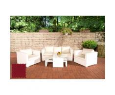Lounge-Set Malolo Rubinrot weiß