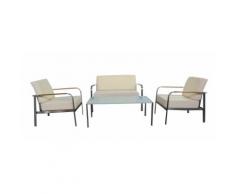 Gartenset "Aphrodite", creme Edelstahl Loungemöbel Balkonset Balkonmöbel