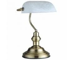 Bankerlampe Antik Altmessing Schreibtischlampe Büro Schalter Tischleuchte Globo 2492