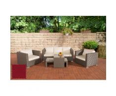 Lounge-Set Malolo Rubinrot grau