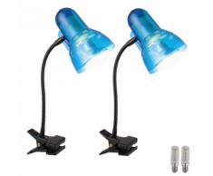 2er Set LED Tisch Klemm Strahler Wohn Arbeits Zimmer Lese Beleuchtung Flexo Spot Lampen beweglich