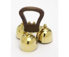 Glocke, Altarglocke mit Holzgriff, 3-Klang, Messing