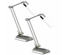 2er Set LED 3 Watt Tischleuchte Arbeitszimmer Schalter beweglich Büro Schreibtisch