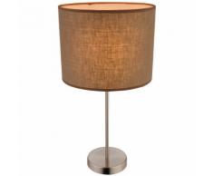 Tisch Lampe Arbeitszimmer Beistell Büro Leuchte Textil Schirm braun Schalter E27 Globo 15186T1