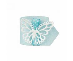 6x4 Serviettenringe Ø 4 cm hellblau Butterfly