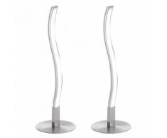 2er Set LED Wellen Tisch Leuchten Wohn Schlaf Zimmer Lese Beleuchtungen Schalter Lampen
