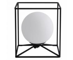 Retro Kugel Tisch Lampe Wohn Arbeits Zimmer Käfig Design Glas Lampe im Set inkl. LED Leuchtmittel