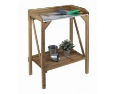Pflanztisch aus Holz mit verzinkter Arbeitsfläche und Ablage 62907