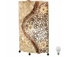 Tisch Leuchte Wohn Schlaf Zimmer Lese Beleuchtung Muschel Mosaik Schalter Steh Lampe im Set inkl. LED Leuchtmittel