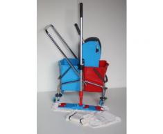 CleanSV Wischset chrom Laschenmop 40 cm Reinigungswagen, Laschenmop Set Lamo