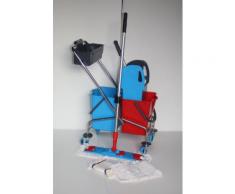 CleanSV Wischset chrom Laschenmop 40 cm Lamo, Ablage, Reinigungswagen Laschenmop Set Lamo 40cm