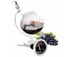 Cognac Wein Karaffe Thermometer Set Glaskaraffe Edelstahl Glas Geschenkidee